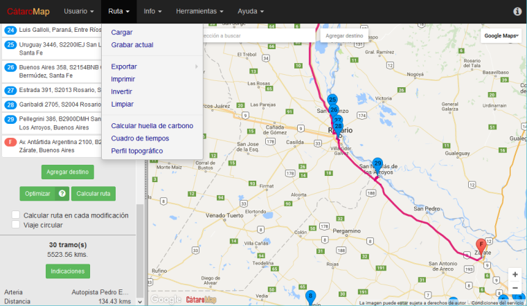 Optimizador y calculador de rutas